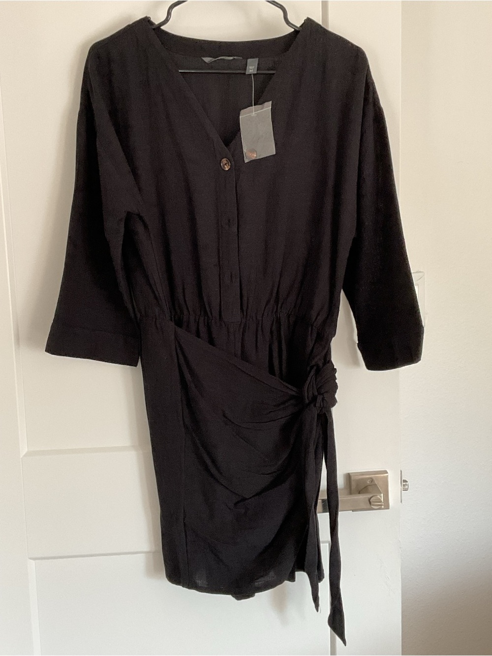 AnyBody Black V-Neck Tie Wrap Romper NWT